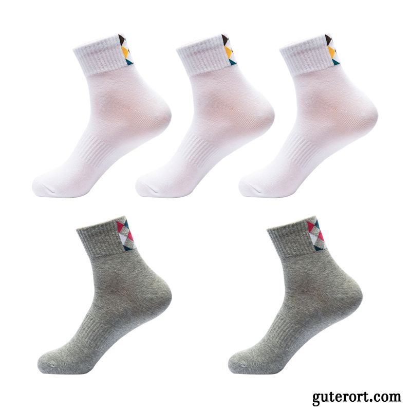 Socken Herren Baumwollsocken Herbst Dicke Einfarbig Neue Produkte Freizeit Weiß