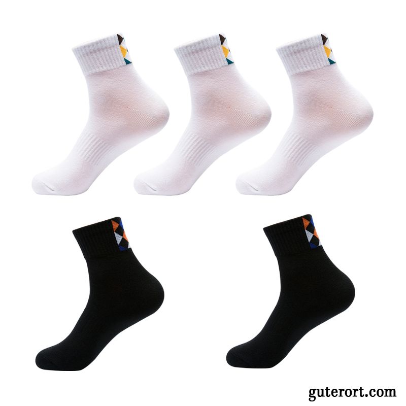 Socken Herren Baumwollsocken Herbst Dicke Einfarbig Neue Produkte Freizeit Weiß