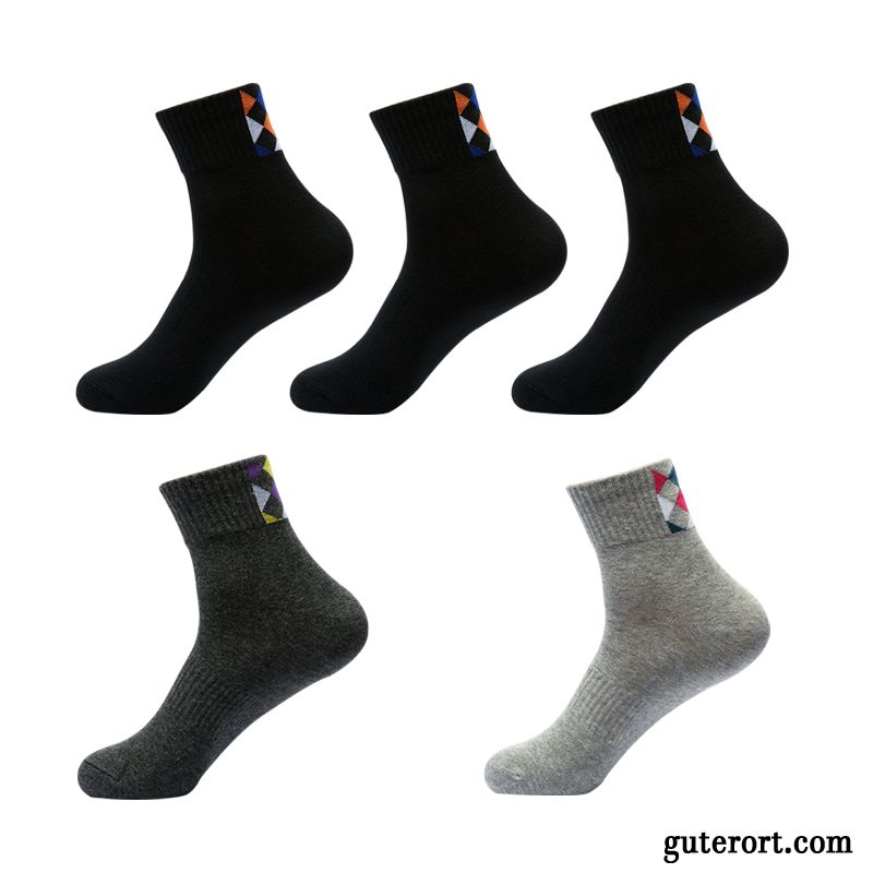 Socken Herren Baumwollsocken Herbst Dicke Einfarbig Neue Produkte Freizeit Weiß