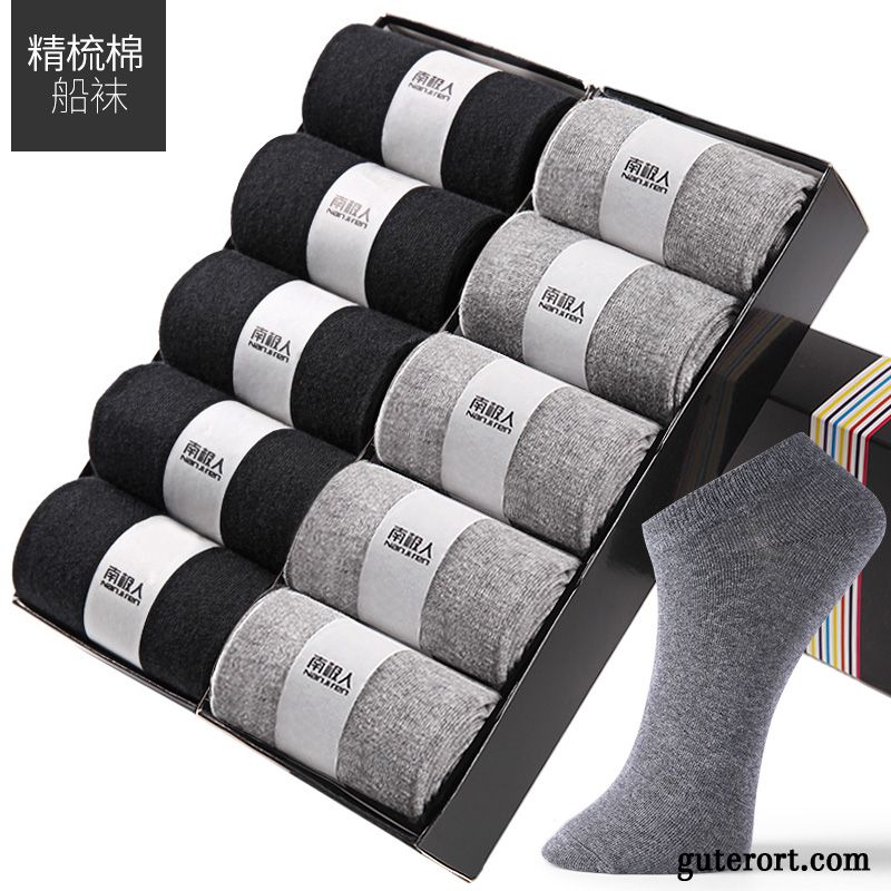 Socken Herren Baumwollsocken Schweiß Herbst Deodorant Trend Business Schwarz