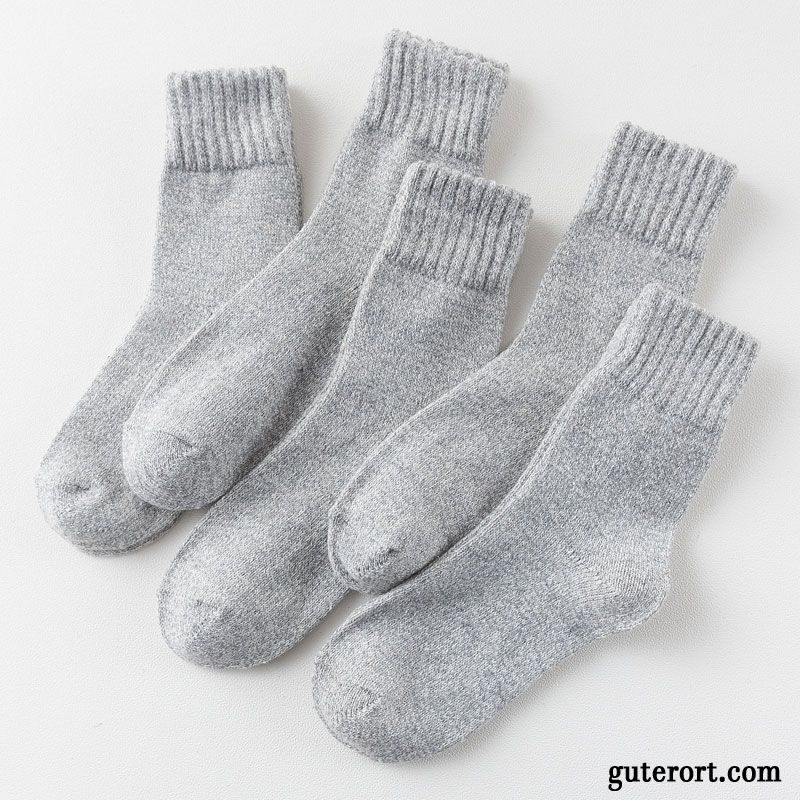 Socken Herren Dicke Handtuch Lange Socke Baumwollsocken Winter Mid Blau