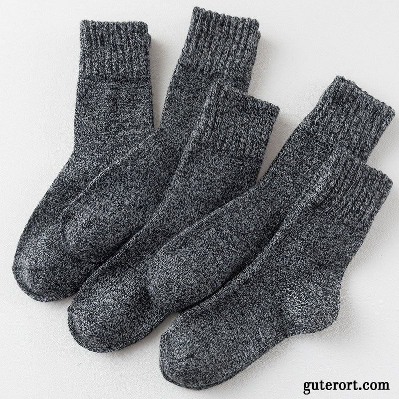 Socken Herren Dicke Handtuch Lange Socke Baumwollsocken Winter Mid Blau