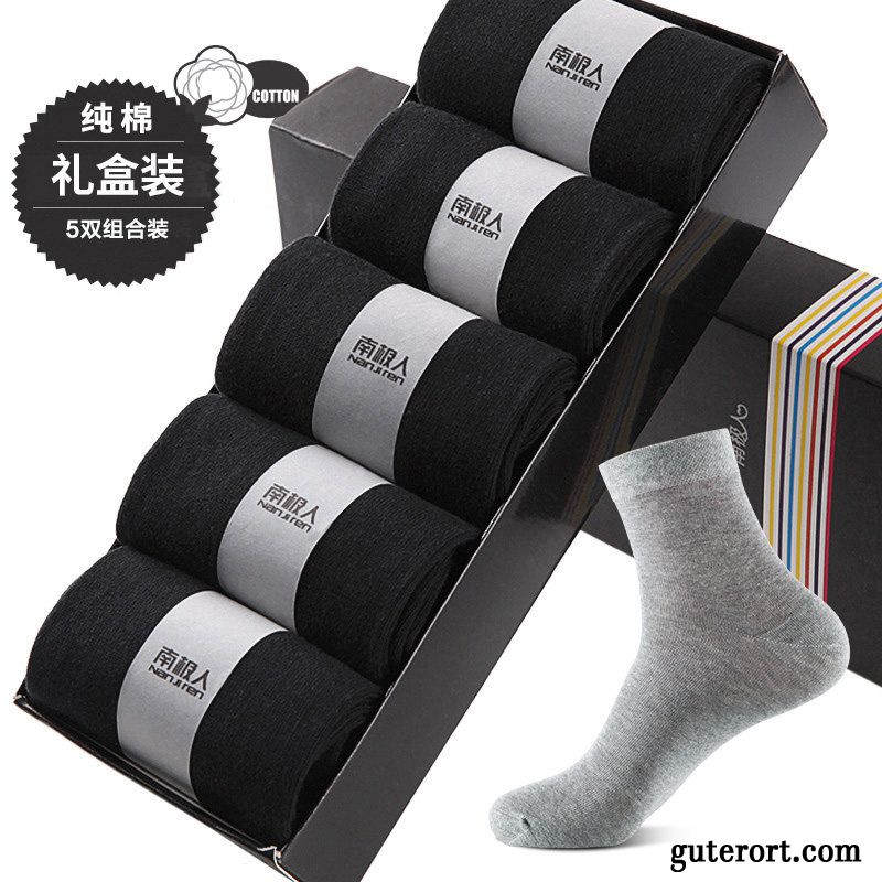 Socken Herren Mid Dünne Herbst Winter Deodorant Baumwolle Schwarz