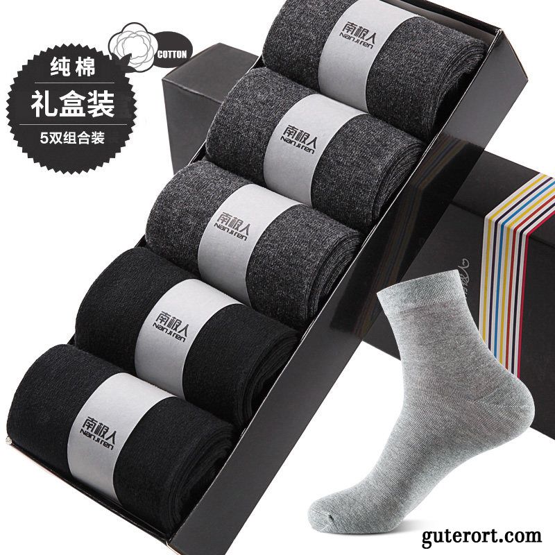 Socken Herren Mid Dünne Herbst Winter Deodorant Baumwolle Schwarz