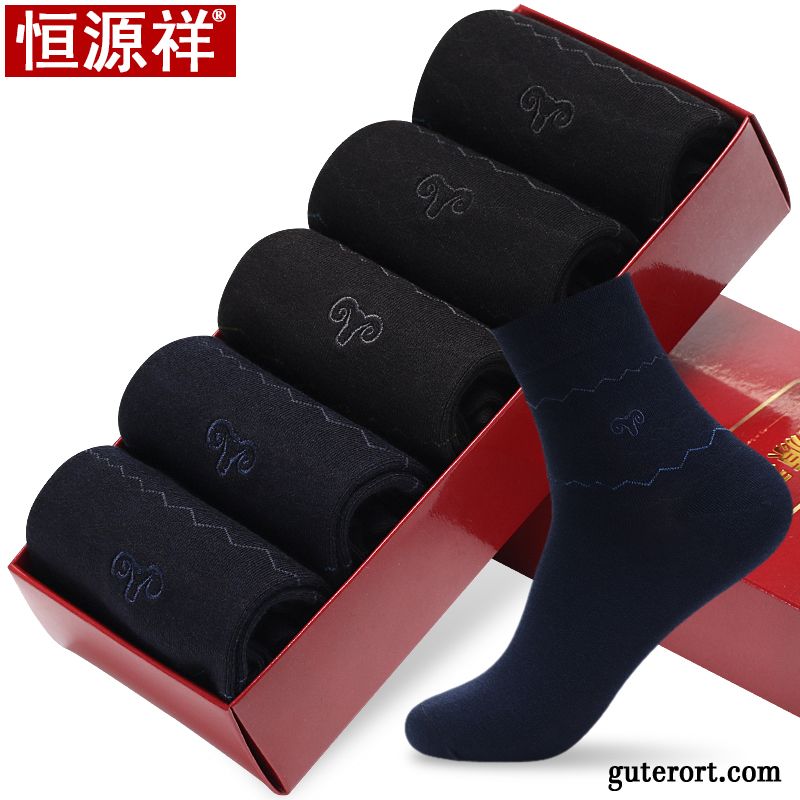 Socken Herren Mid Sport Vier Jahreszeiten Schweiß Frühling Deodorant Blau Schwarz