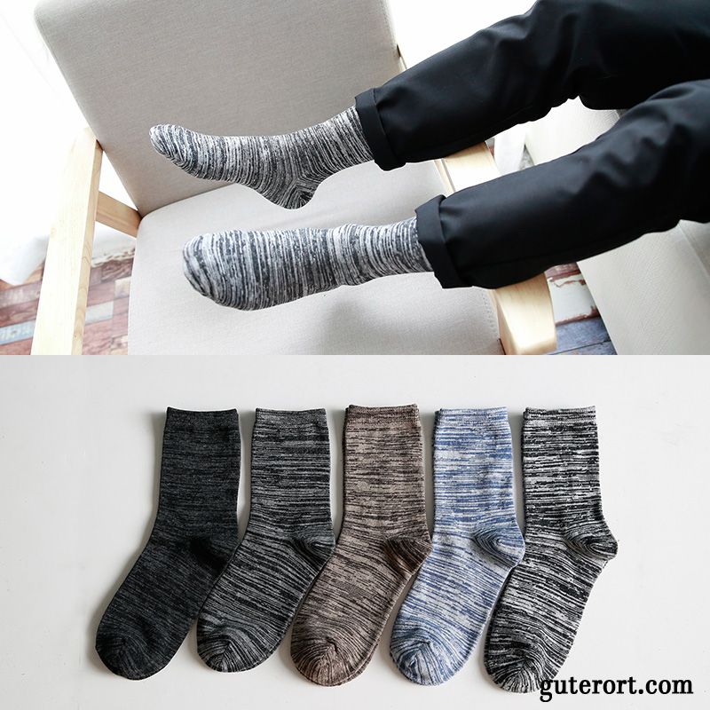 Socken Herren Mode Baumwolle Deodorant Lange Socke Mid Buchstaben Schwarz