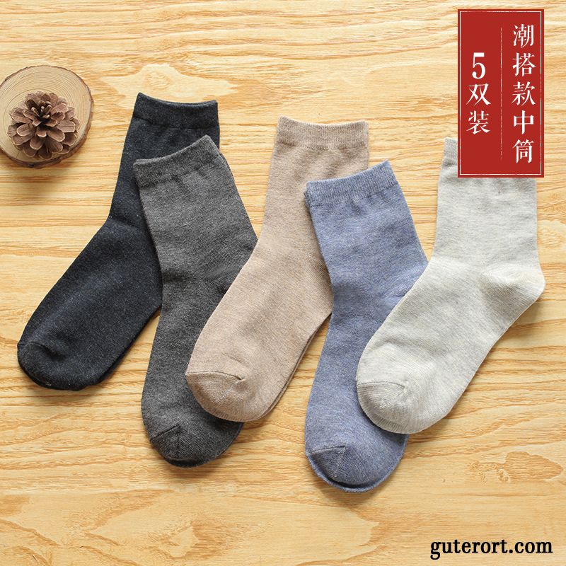 Socken Herren Trend Winter Baumwollsocken Sommer Deodorant Herbst Grau