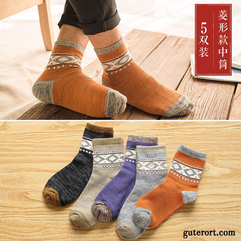 Socken Herren Trend Winter Baumwollsocken Sommer Deodorant Herbst Grau