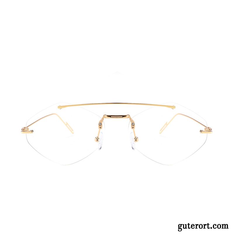 Sonnenbrille Damen Europe Mini Mesh Hip-hop Transparent Sonnenbrillen Gold Rot