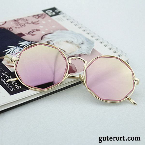 Sonnenbrille Damen Farbe Retro 2018 Herren Rundes Gesicht Sonnenbrillen Rosa Gold