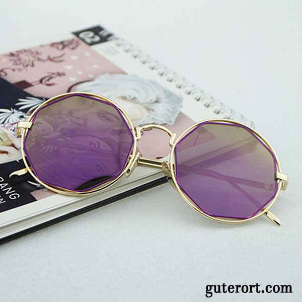 Sonnenbrille Damen Farbe Retro 2018 Herren Rundes Gesicht Sonnenbrillen Rosa Gold