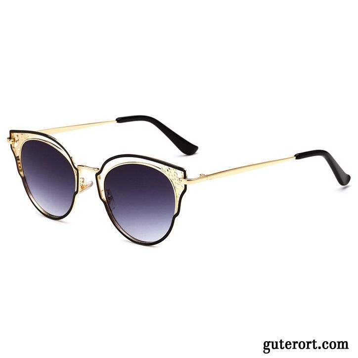 Sonnenbrille Damen Mädchen Dekoration Niedlich Trend Spitze Durchbrochenes Rosa Schwarz Grau Gold