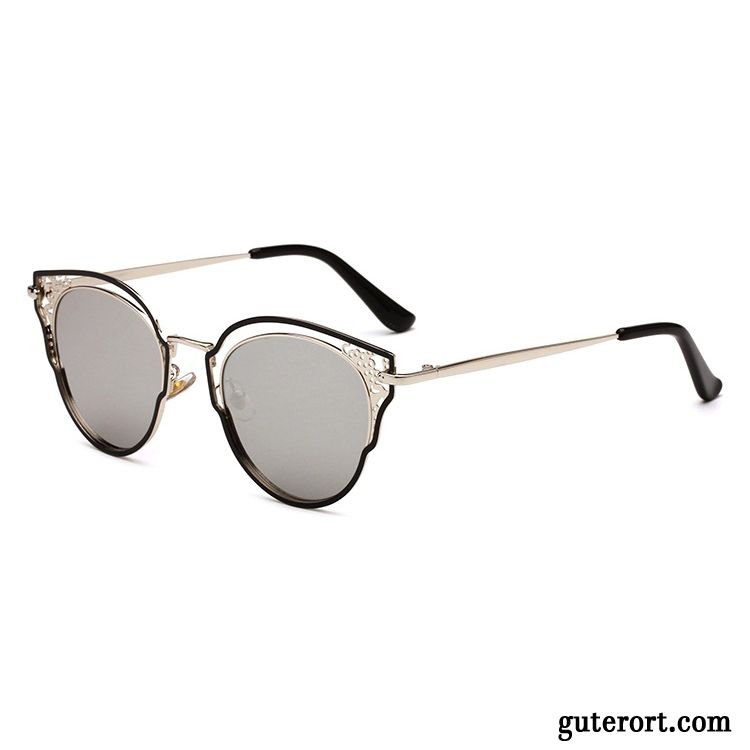 Sonnenbrille Damen Mädchen Dekoration Niedlich Trend Spitze Durchbrochenes Rosa Schwarz Grau Gold