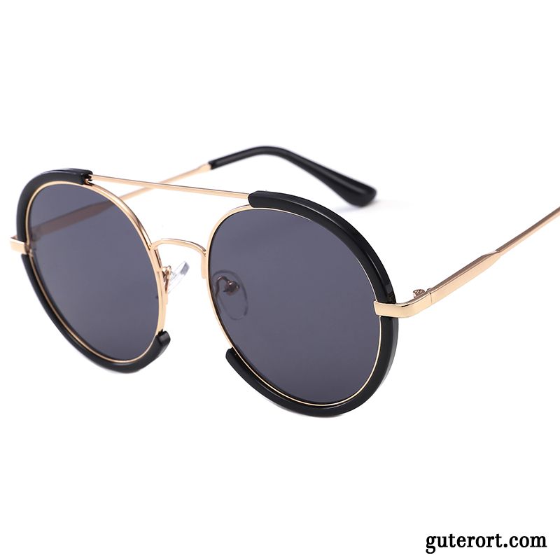 Sonnenbrille Damen Persönlichkeit Elegant Rundes Gesicht Retro Mesh 2018 Purpur Lila Gold Rot