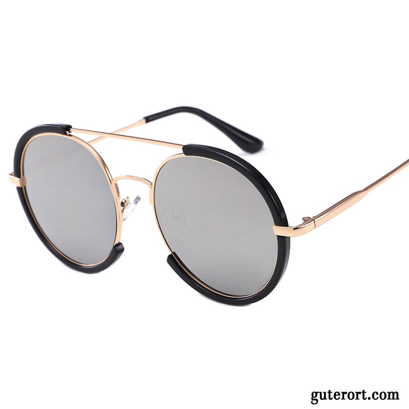 Sonnenbrille Damen Persönlichkeit Elegant Rundes Gesicht Retro Mesh 2018 Purpur Lila Gold Rot