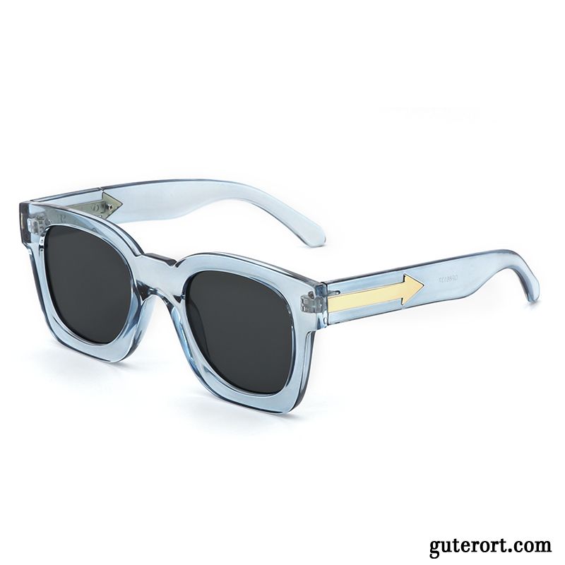 Sonnenbrille Damen Rundes Gesicht Trend Retro Straßenschlag Neu Persönlichkeit Blau Grau