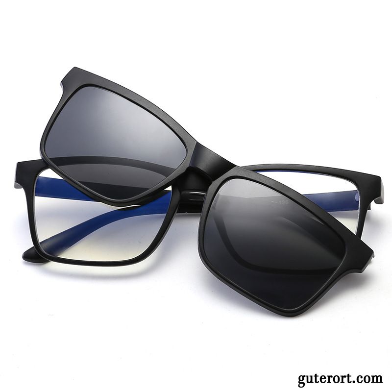 Sonnenbrille Damen Sonnenbrillen Herren Polarisator Doppelnutzen Kurzsichtigkeit Blau Silber Schwarz