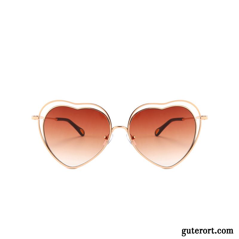 Sonnenbrille Damen Super Herz Sonnenbrillen Liebe Retro Trend Gradient Rosa