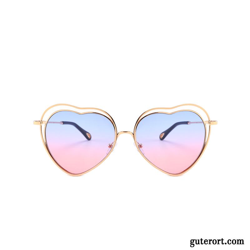 Sonnenbrille Damen Super Herz Sonnenbrillen Liebe Retro Trend Gradient Rosa