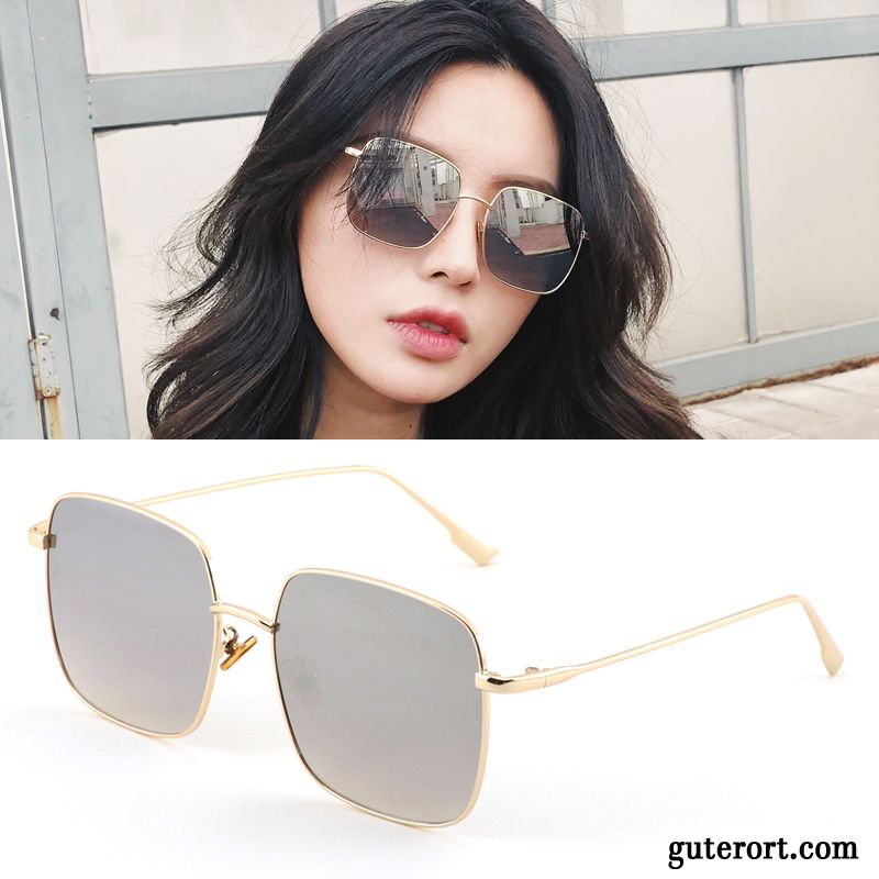 Sonnenbrille Damen Trend Sonnenbrillen Mesh Retro Stern Polarisator Silber Gold Rot