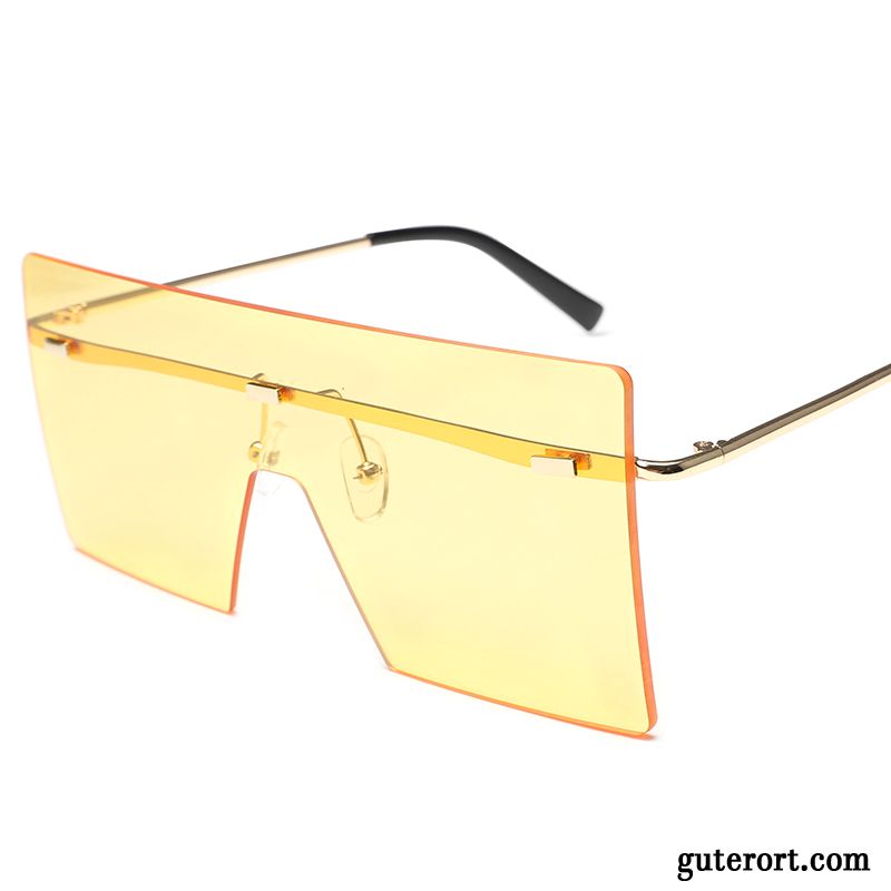 Sonnenbrille Damen Trend Stoff Rundes Gesicht 2018 Stern Persönlichkeit Gold Rot