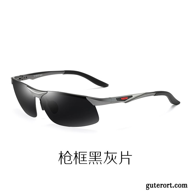 Sonnenbrille Herren Fahren Aluminium Magnesium Polarisator 2019 Sonnenbrillen Trend Schwarz