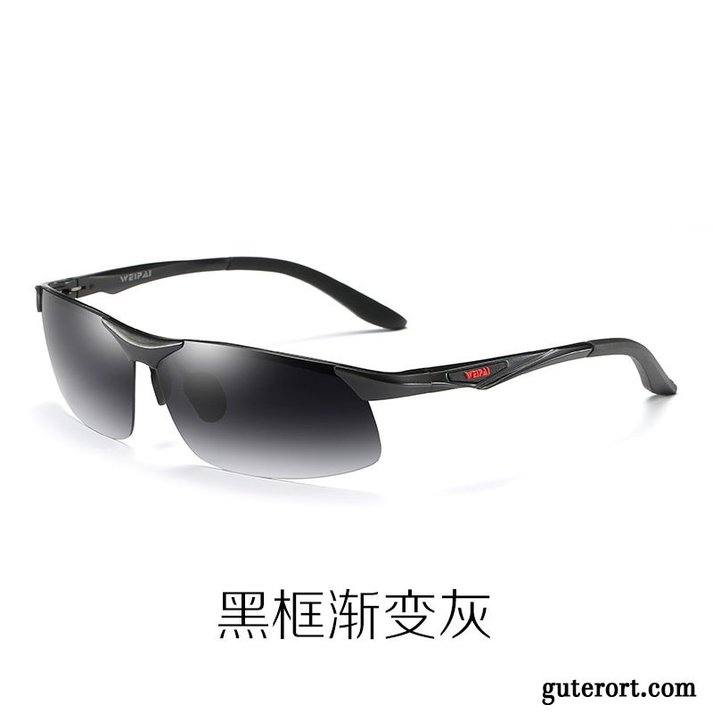 Sonnenbrille Herren Fahren Aluminium Magnesium Polarisator 2019 Sonnenbrillen Trend Schwarz