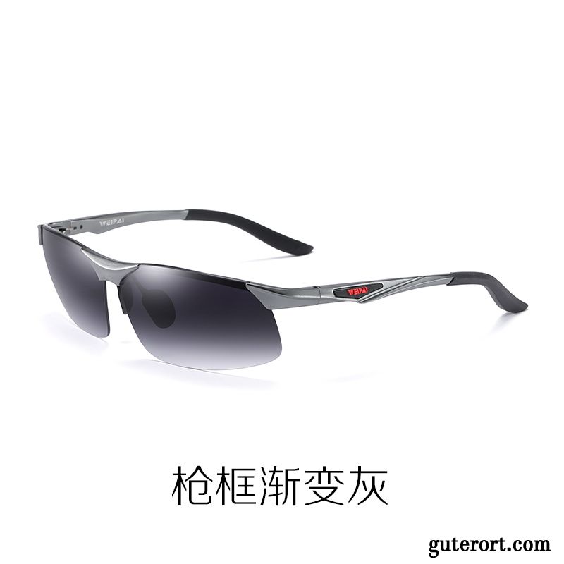 Sonnenbrille Herren Fahren Aluminium Magnesium Polarisator 2019 Sonnenbrillen Trend Schwarz