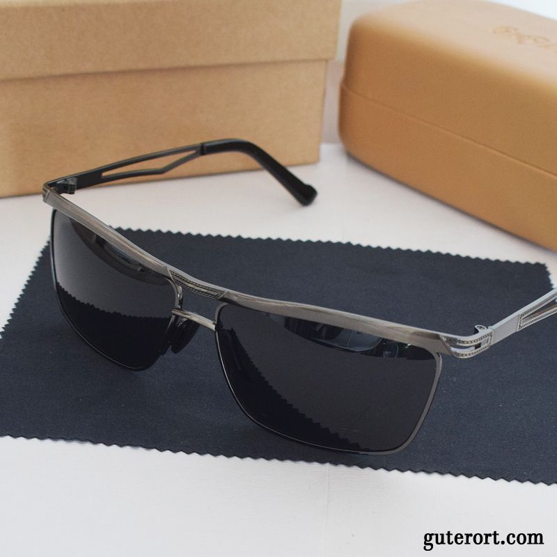 Sonnenbrille Herren Groß Rundes Gesicht Sonnenbrillen Trend Bequeme Fahren Schwarz Grau