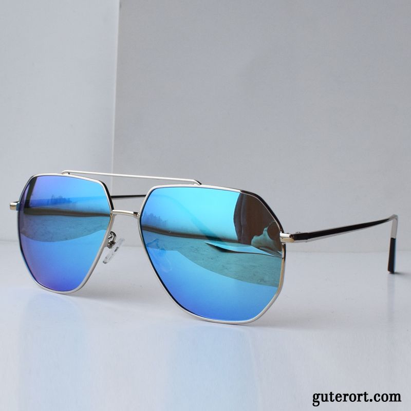 Sonnenbrille Herren Neu 2019 Trend Polarisator Avantgarde Fahren Blau Silber