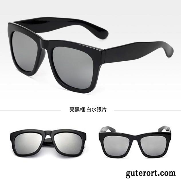 Sonnenbrille Herren Retro Groß Polarisator Super Trend Fahren Silber Weiß Schwarz