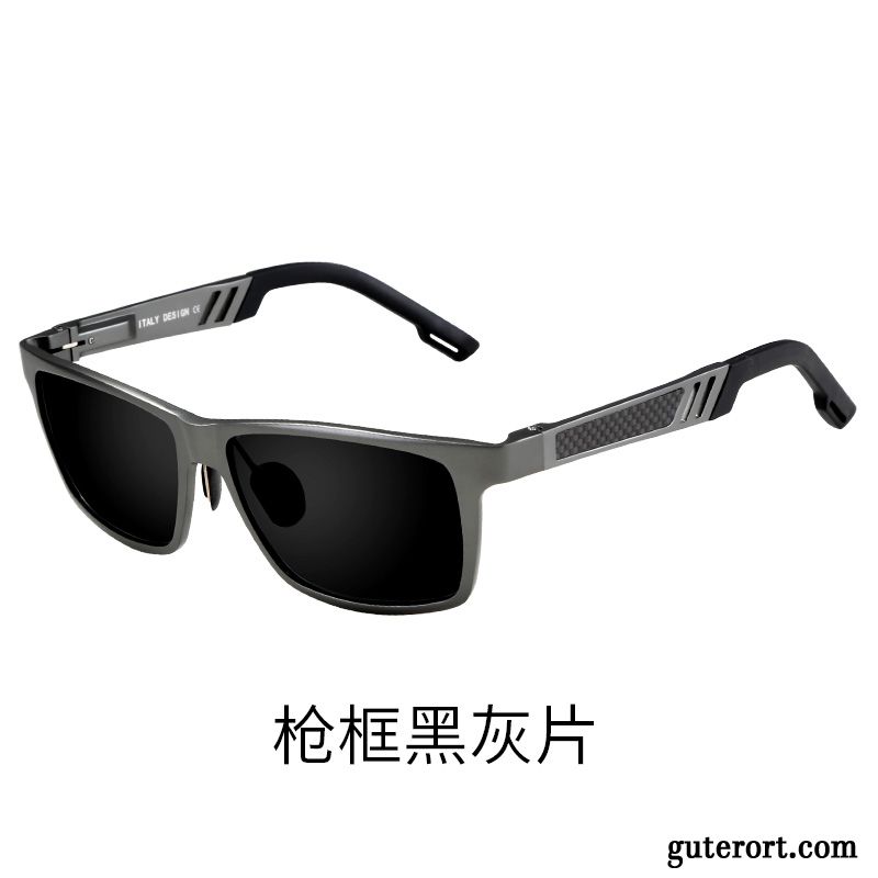 Sonnenbrille Herren Sonnenbrillen Persönlichkeit Trend Fahren Polarisator Schwarz Grau