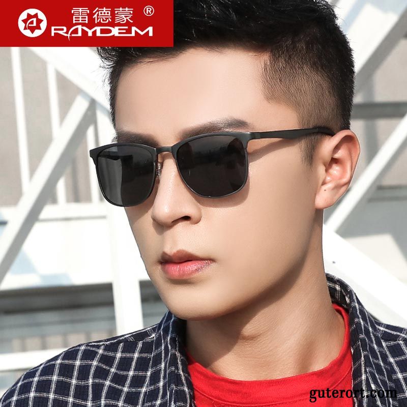 Sonnenbrille Herren Sonnenbrillen Polarisator 2019 Fahren Trend Retro Schwarz