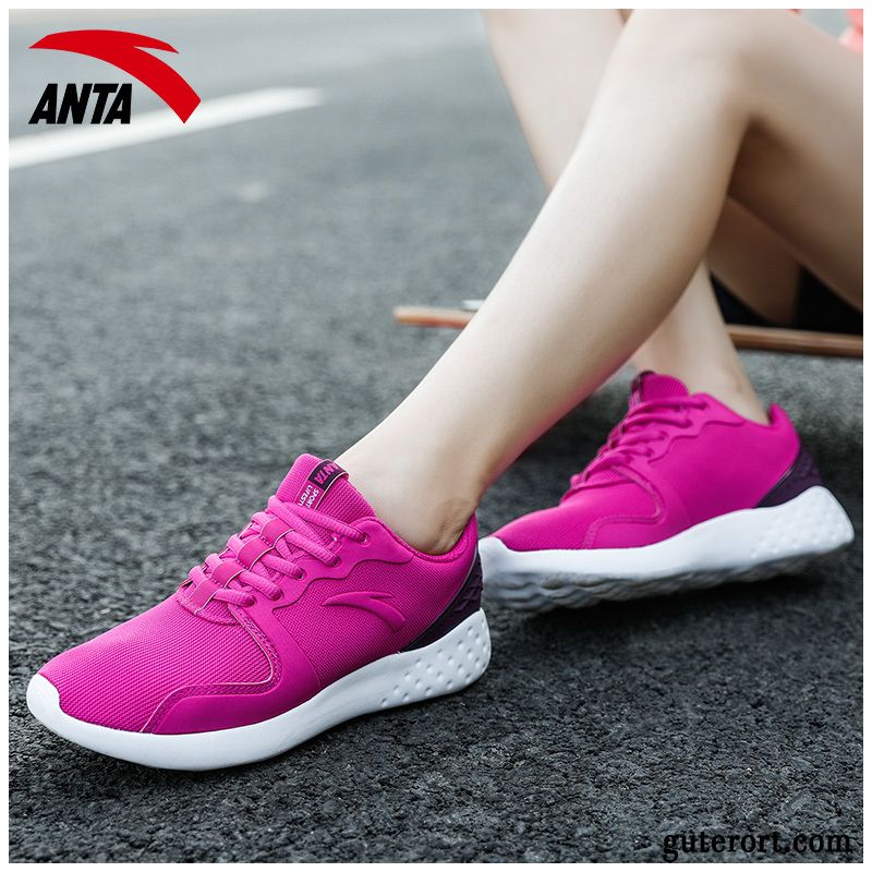 Sportschuhe Damen Atmungsaktiv Laufschuhe Net Licht Feder Casual Dunkelrosa