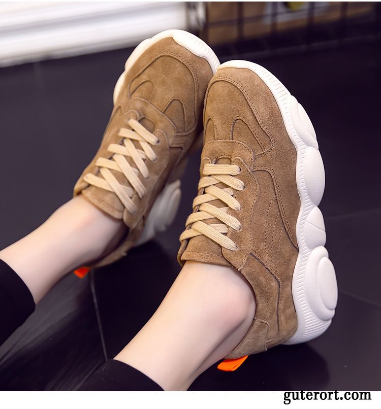 Sportschuhe Damen Echtleder Casual Persönlichkeit Europa Weiß Braun Rot