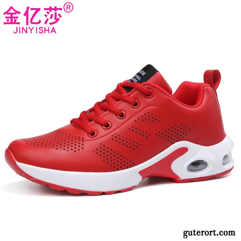 Sportschuhe Damen Herbst Schnürschuhe Neue Dicke Sohle Casual Europa Rot