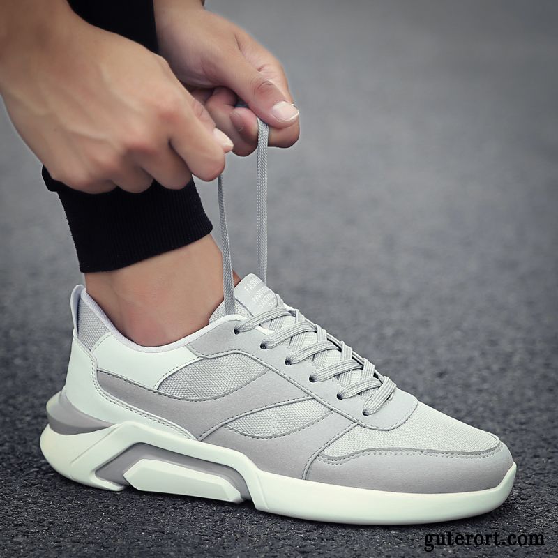 Sportschuhe Herren Erhöht Teenager Schüler Casual Allgleiches Dicke Sohle Schwarz