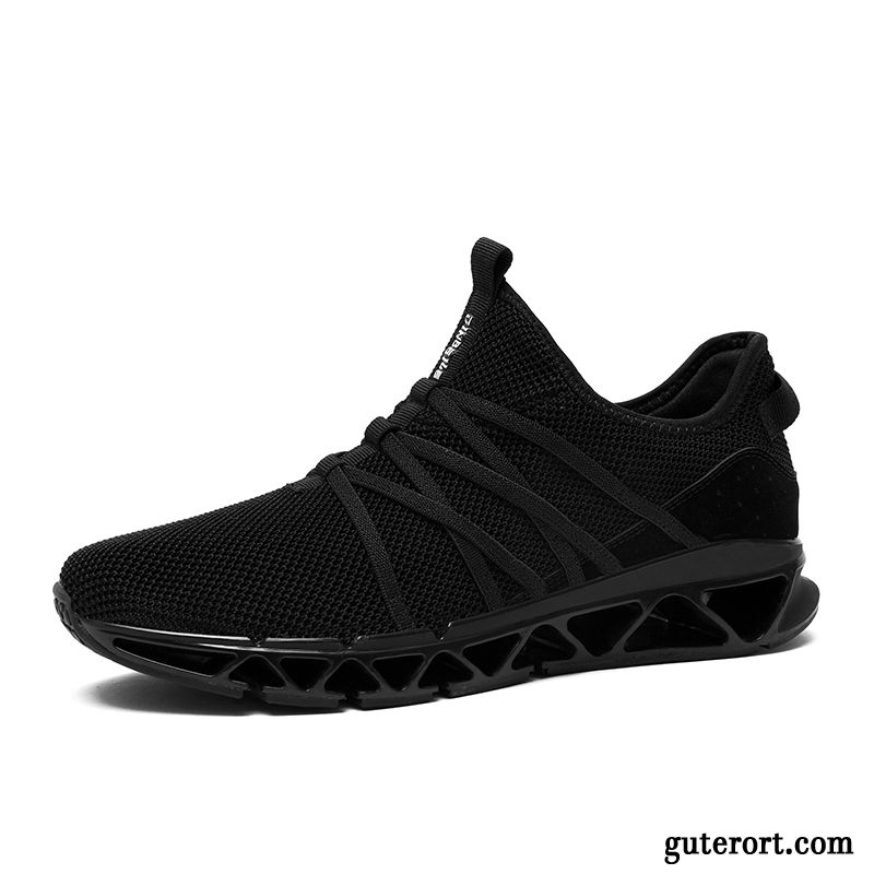 Sportschuhe Herren Fitness Feder Laufschuhe Atmungsaktiv Net Neue Schwarz