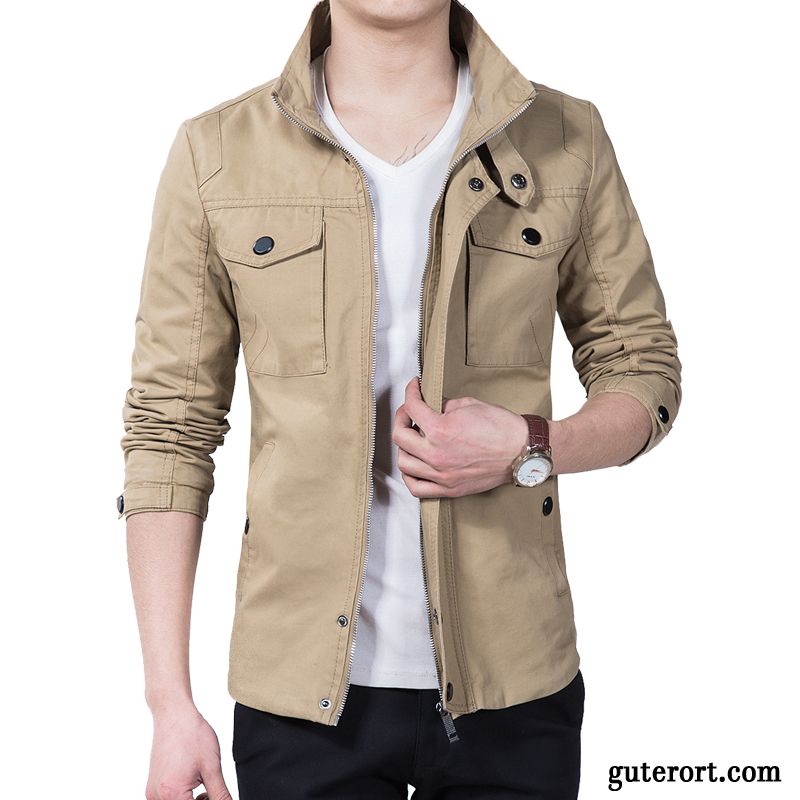 Steppjacke Herren Jacken Beige, Jacke Stehkragen Herren Günstig