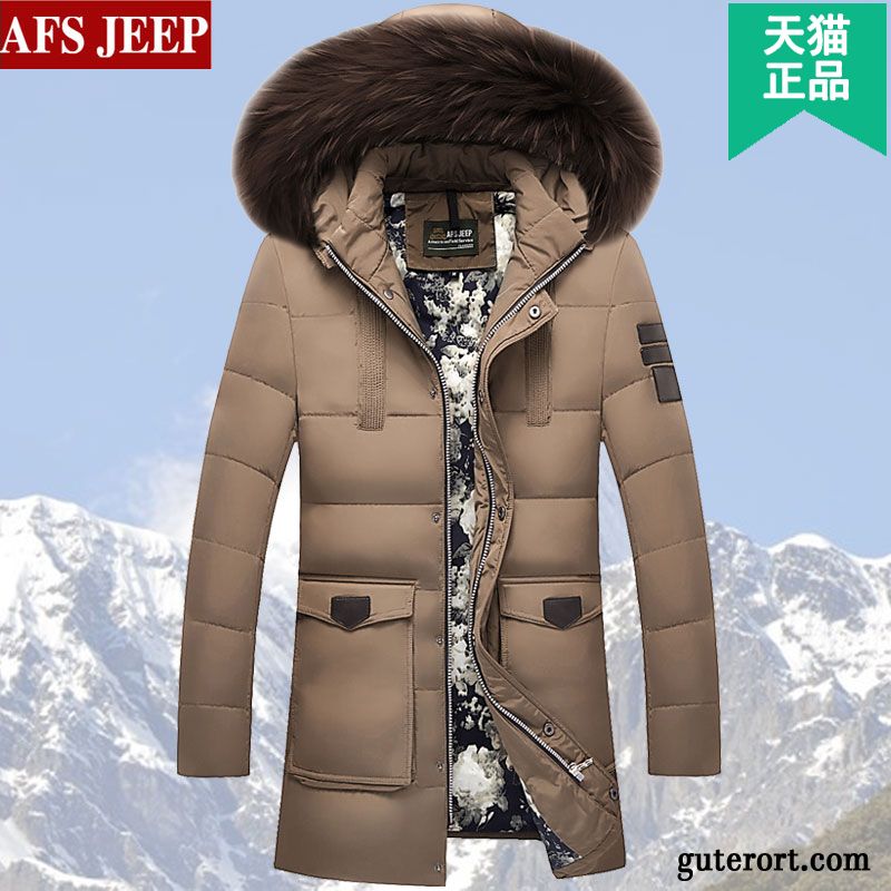 Steppjacke Kapuze Herren Daunenjacken Gelb, Winter Daunenjacke Herren Sale