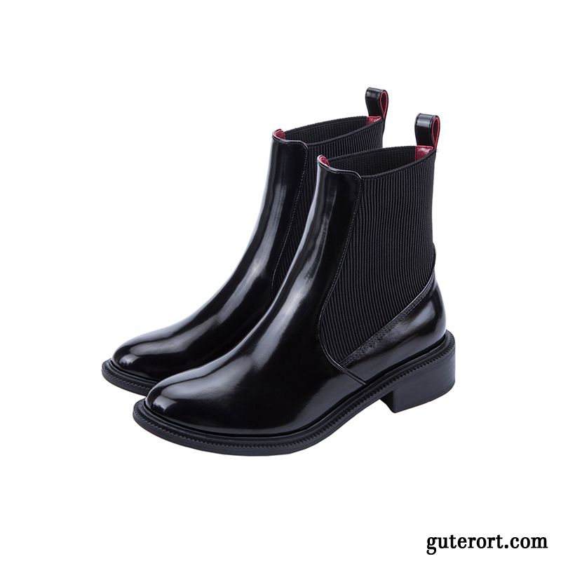 Stiefel Damen Kurze Stiefel Herbst Martin Stiehlt Trend Neue Ultra Bordeauxrot Nackte Farbe Rot