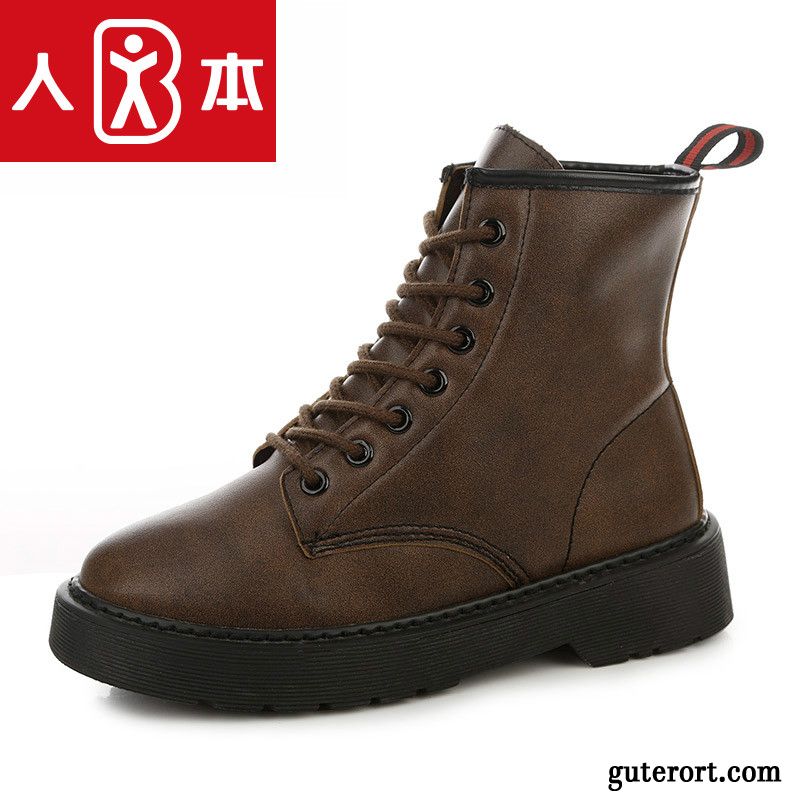 Dunkelbraun Grau, Winterschuhe Damen Boots Sale