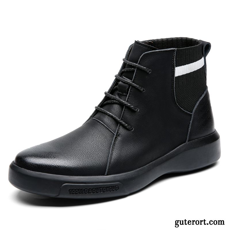 Stiefel Herren Atmungsaktiv Hohe Martin Stiehlt Echtleder Casual Cargohose Schwarz Braun