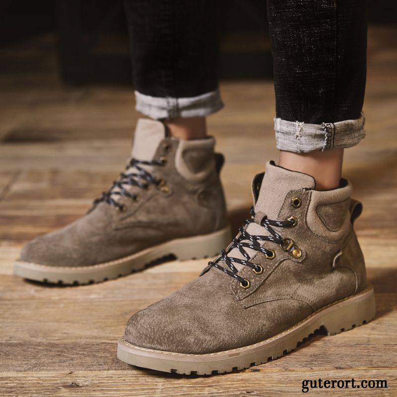 Stiefel Herren Kurze Stiefel Herbst Hohe Schuhe Trend Europa Sandfarben Grau