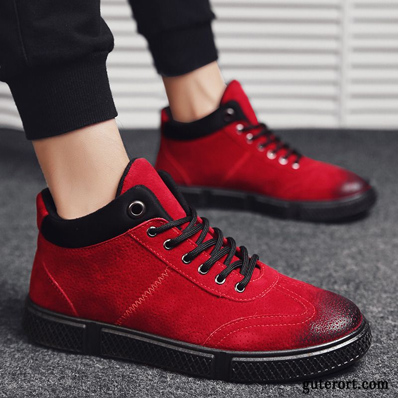 Stiefel Herren Schuhe Skaterschuhe Neue Feder Europa Trend Grau Rot