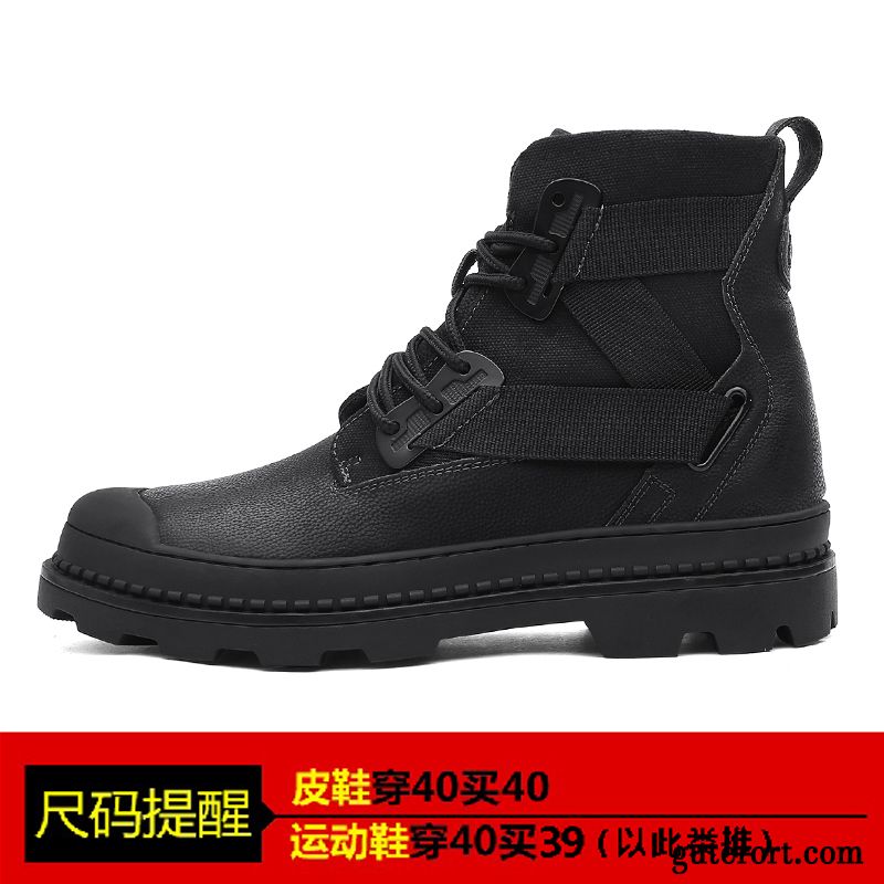 Stiefel Herren Winter Herbst Martin Stiehlt Cargohose Kurze Stiefel Echtleder Schwarz Braun Gelb