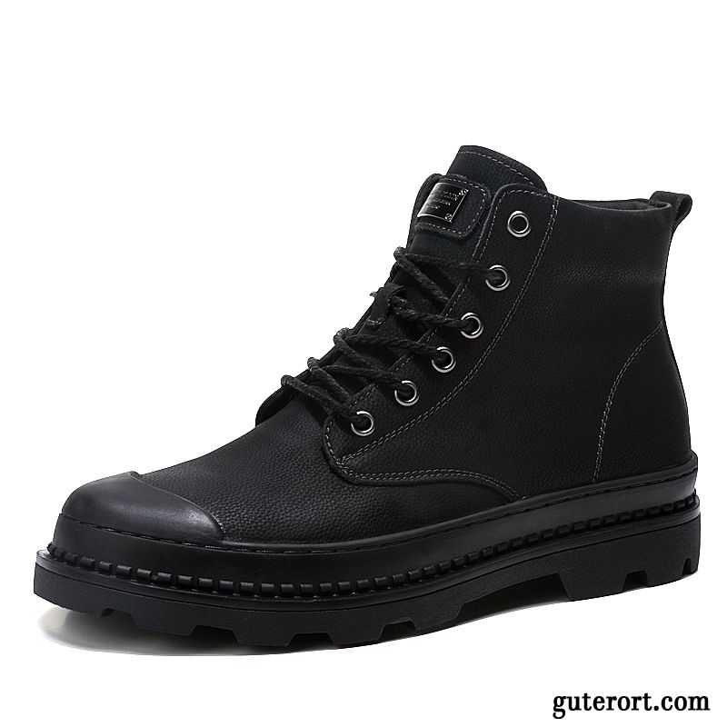 Stiefel Herren Winter Herbst Martin Stiehlt Cargohose Kurze Stiefel Echtleder Schwarz Braun Gelb