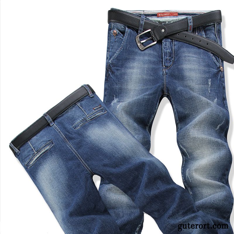 Stretch Jeans Herren Schwarz Türkis, Super Skinny Jeans Herren