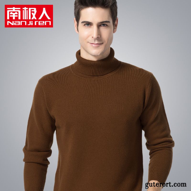 Strickjacke Herren Weiß Pullover Kaffeebraun, Herren Strick Cardigan Günstig