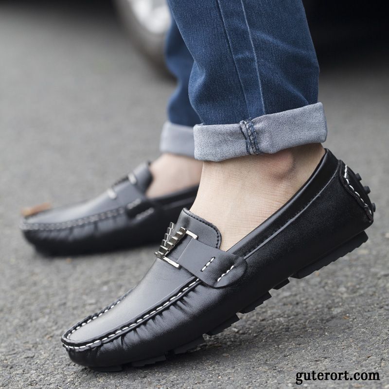 Stylische Herrenschuhe, Halbschuhe Leder Herren Gestreift